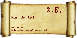 Kun Bartal névjegykártya